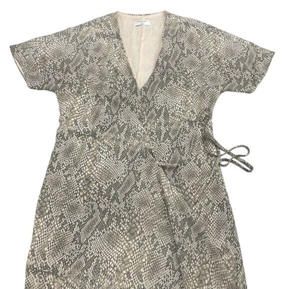 BABATON Aritzia Wallace Wrap Dress Sz XS Snake Print - Picture 6 of 9